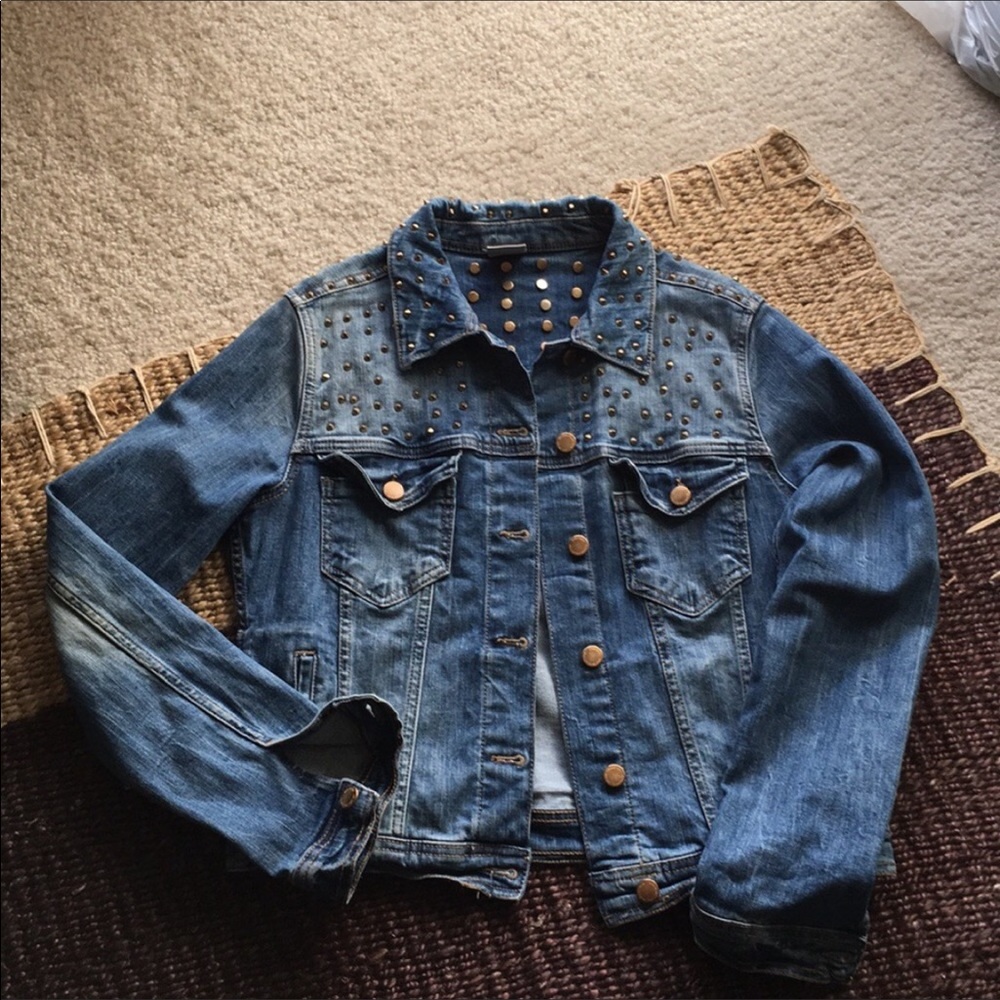 Zara Stud Spiked Denim Jacket